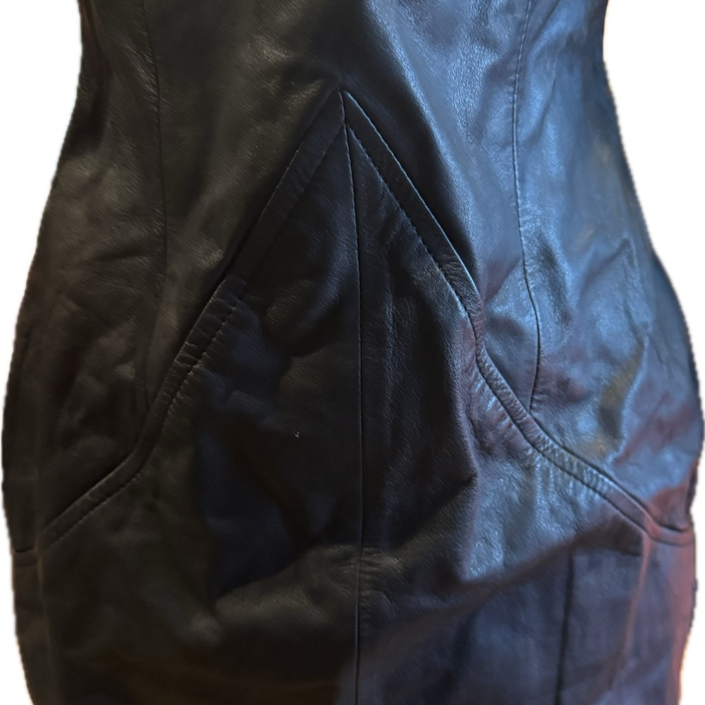NWT SEXY VINTAGE LEATHER DRESS BY AMBRIA!! SIZE 6 - Picture 2 of 13